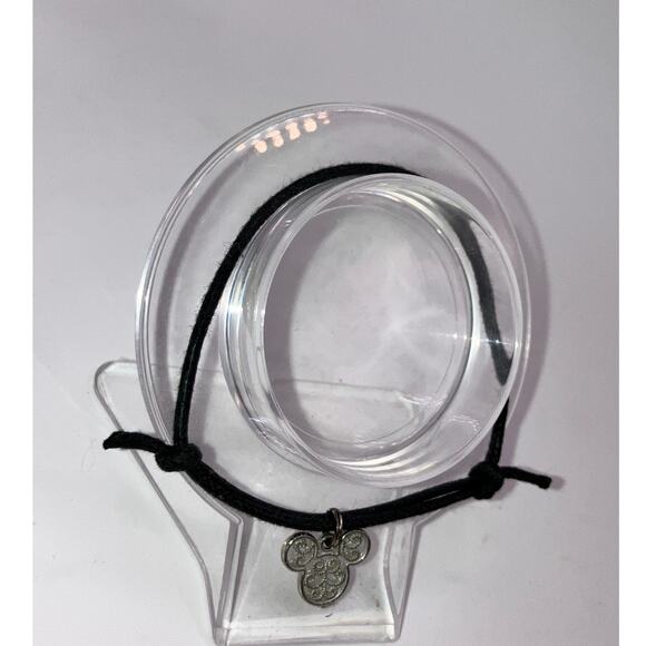 Disney Mickey Mouse Silver-Tibe Swirl Pattern Charm Cord 4.5"  Bracelet! - Picture 5 of 6